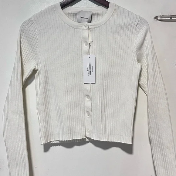 NEW NWT Reformation Joanne Organic Cotton Rib Cardigan - Picture 4 of 5